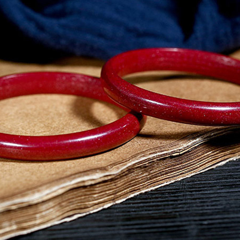 Nimara Ritual Cinnabar Heart Sutra Engraving Blessing Bangle Bracelet