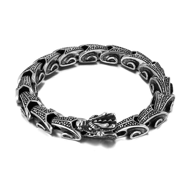 Nimara Ritual Dragon Titanium Steel Luck Bracelet Bangle