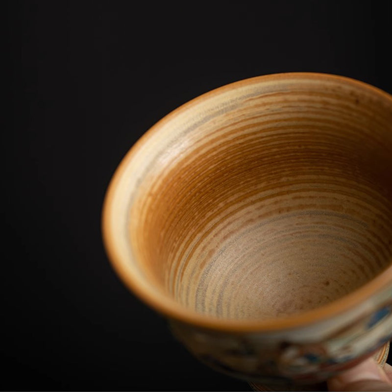 Nimara Ritual Dunhuang Flying Apsaras Ceramic Gaiwan Sancai Teacup Kung Fu Tea Cup With Lid