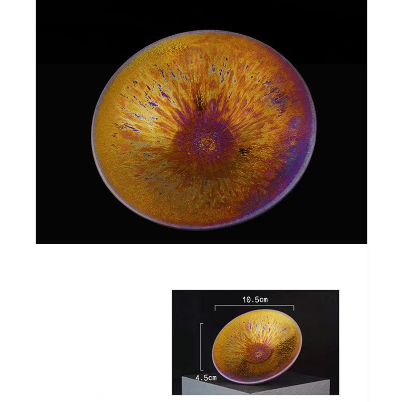 Nimara Ritual Chinese Jianzhan Colorful Milky Way Glaze Ceramic Teacup Tenmoku Kung Fu Tea Cup
