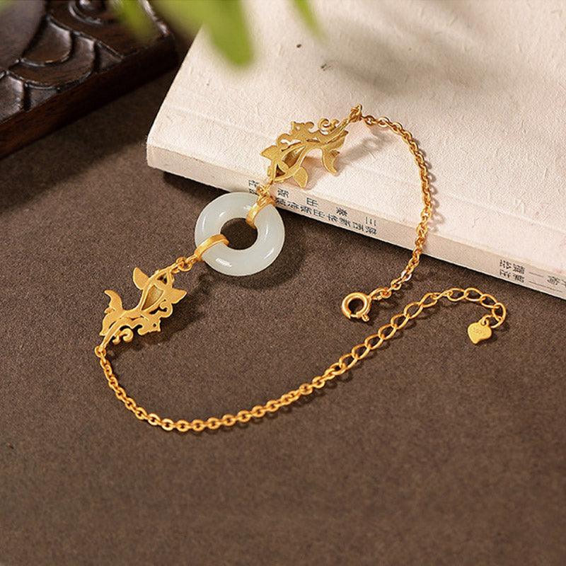 Nimara Ritual White Jade Koi Fish Prosperity Bracelet