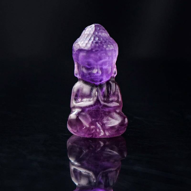 Nimara Ritual Various Crystal Amethyst Pink Crystal White Crystal Citrine Buddha Carved Spiritual Healing Necklace Pendant Decoration