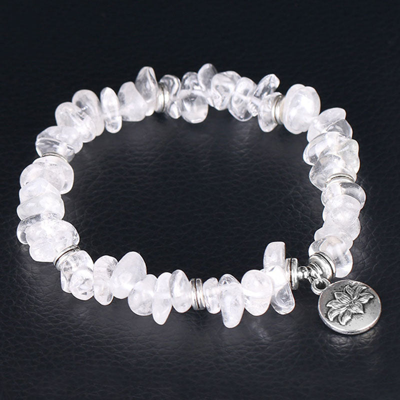 Nimara Ritual Natural White Crystal Lotus Healing Bracelet