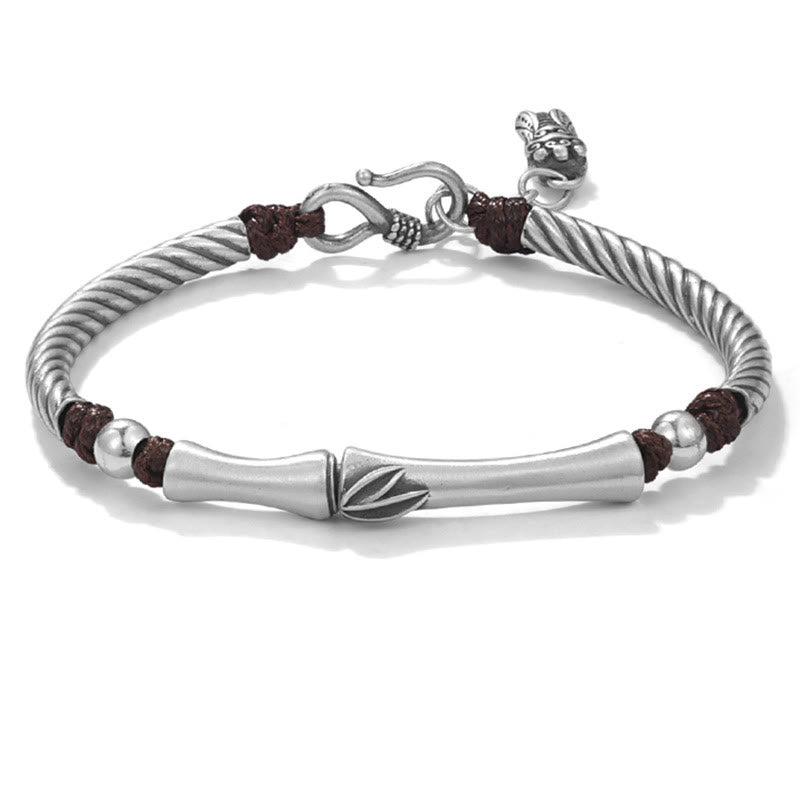 Nimara Ritual 999 Sterling Silver Bamboo Pattern Cicada Luck Wealth Bracelet