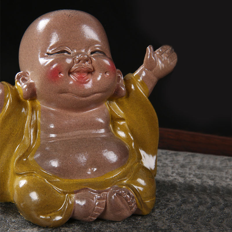 Nimara Ritual Color Changing Laughing Buddha Resin Tea Pet Wealth Home Figurine Decoration