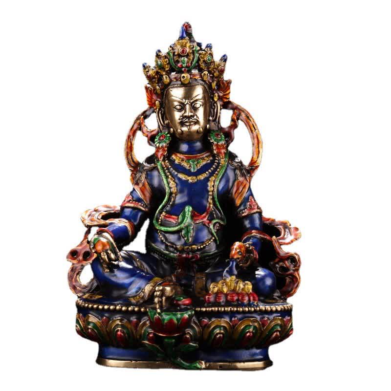 Nimara Ritual Yellow Jambhala Bodhisattva Figurine Serenity Copper Statue Home Decoration