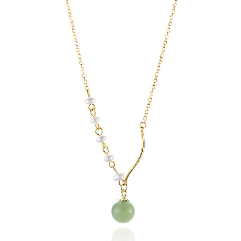Nimara RitualNatural Hetian Jade Pearl Luck Bead Necklace Pendant