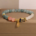 Nimara Ritual Jade Yanyuan Agate White Jade Koi Fish Scripture Charm Luck Bracelet
