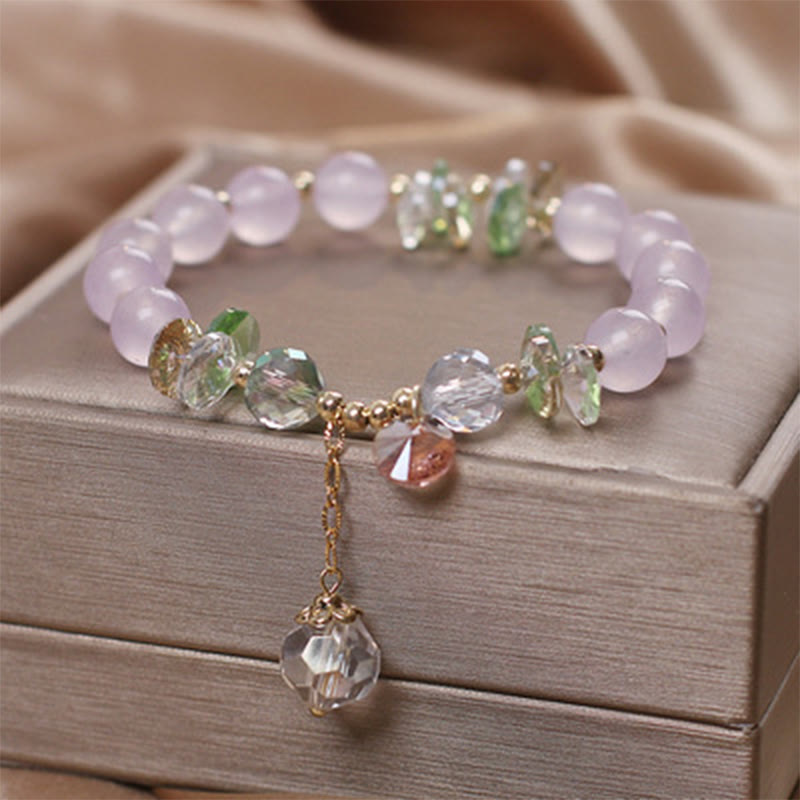 Nimara Ritual Cat's Eye Pink Crystal Peace Charm Bracelet