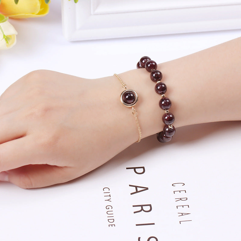 Nimara Ritual Sun Stone Strawberry Quartz Crystal Positive Bracelet