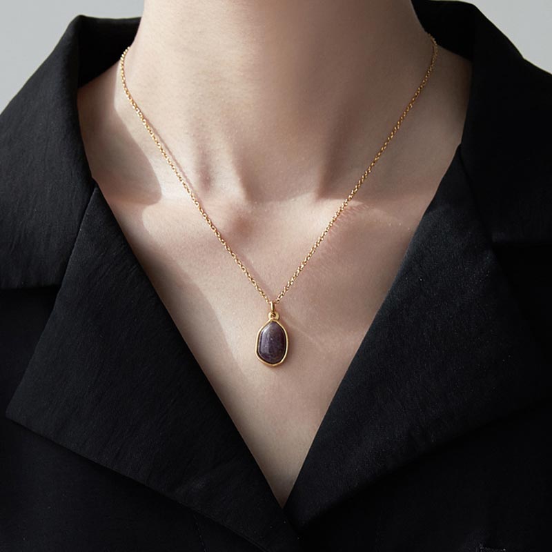 Nimara Ritual Natural Green Aventurine Amethyst Rose Quartz Blessing Necklace Pendant