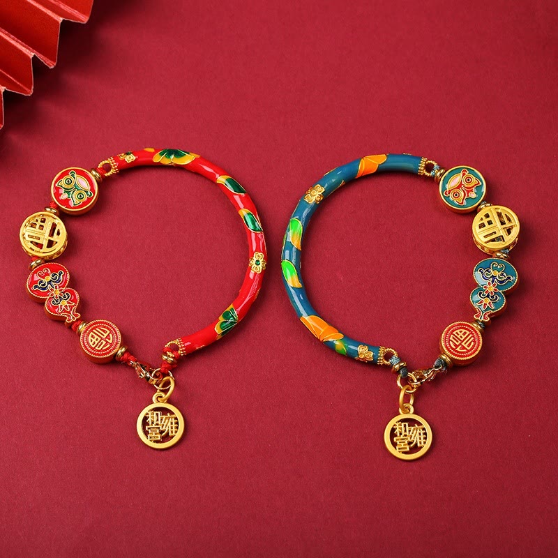 Nimara Ritual Tibetan Gourd Fortune Happiness Lion Wealth Luck Bracelet