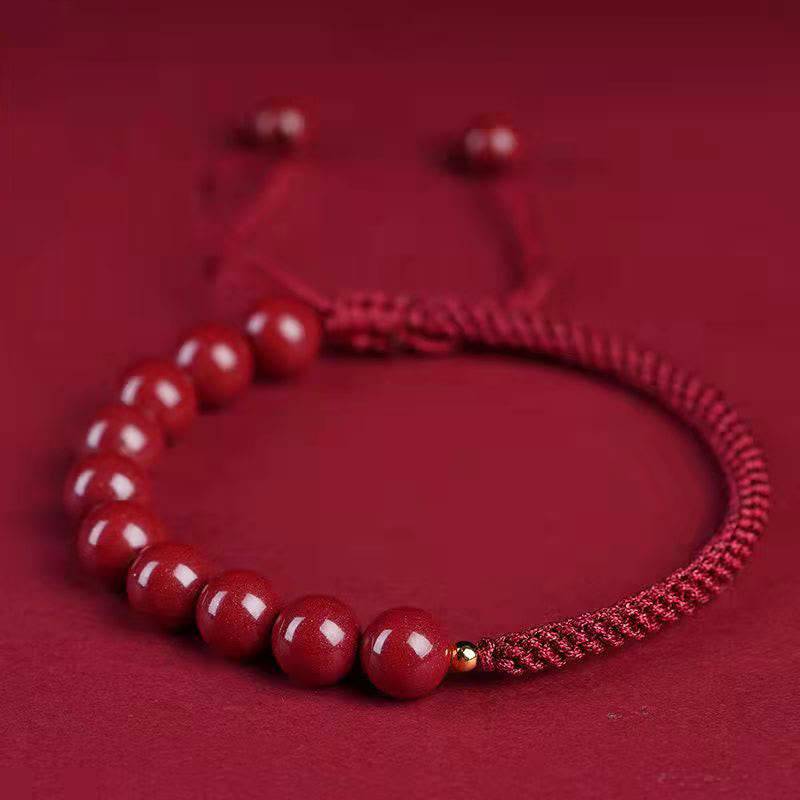 Nimara Ritual Natural Cinnabar King Kong Knot Blessing String Bracelet