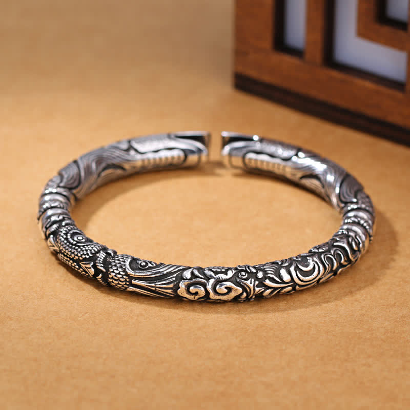 Nimara Ritual Dragon Head Carved Luck Bracelet Bangle