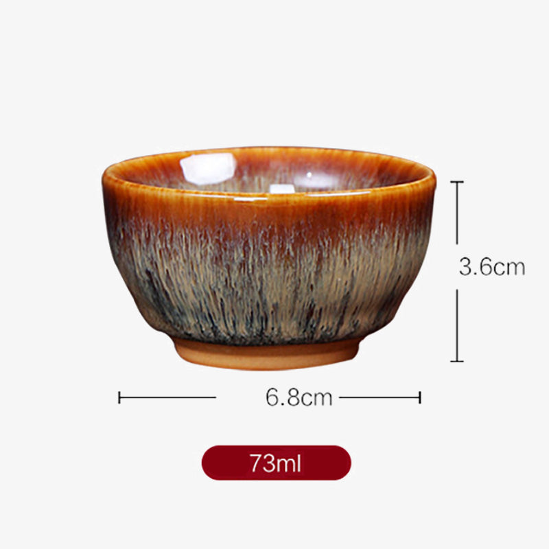 Nimara Ritual 12 Chinese Zodiac Pattern Ceramic Teacup Kung Fu Jian Chinese Zhan Tea Cup 73ml