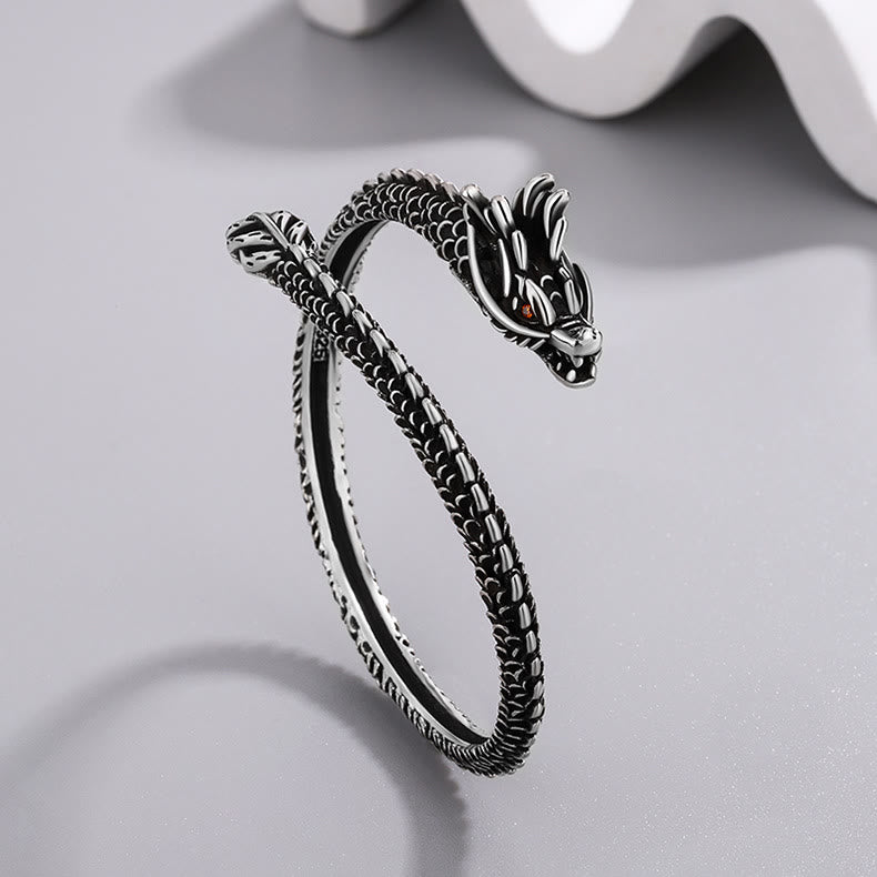 Nimara Ritual Dragon Scales Pattern Luck Protection Bracelet Bangle