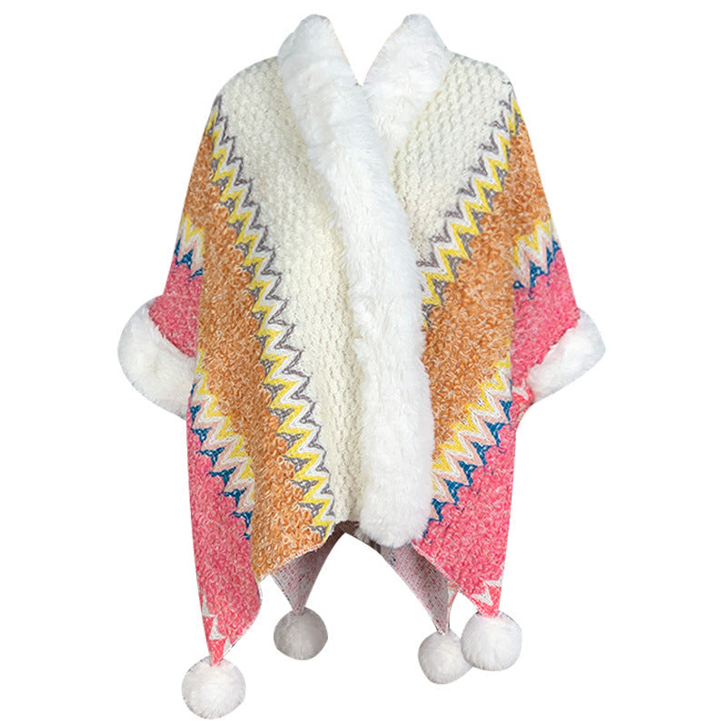 Nimara Ritual Tibetan Multicolored Striped Shawl Winter Cozy Travel Scarf Wrap