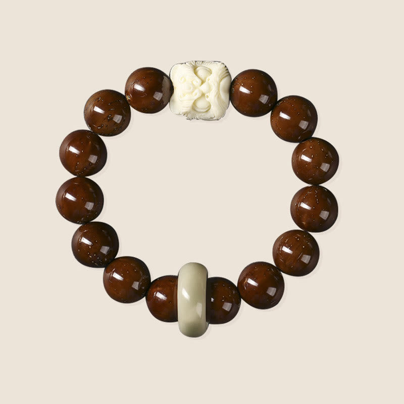 Nimara Ritual Purple Bodhi Seed Dancing Lion Wisdom Bracelet