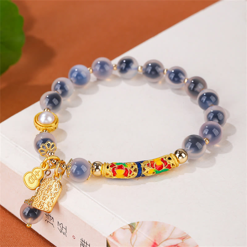 Nimara Ritual Natural Blue Candy Agate Amulet Strength Bracelet