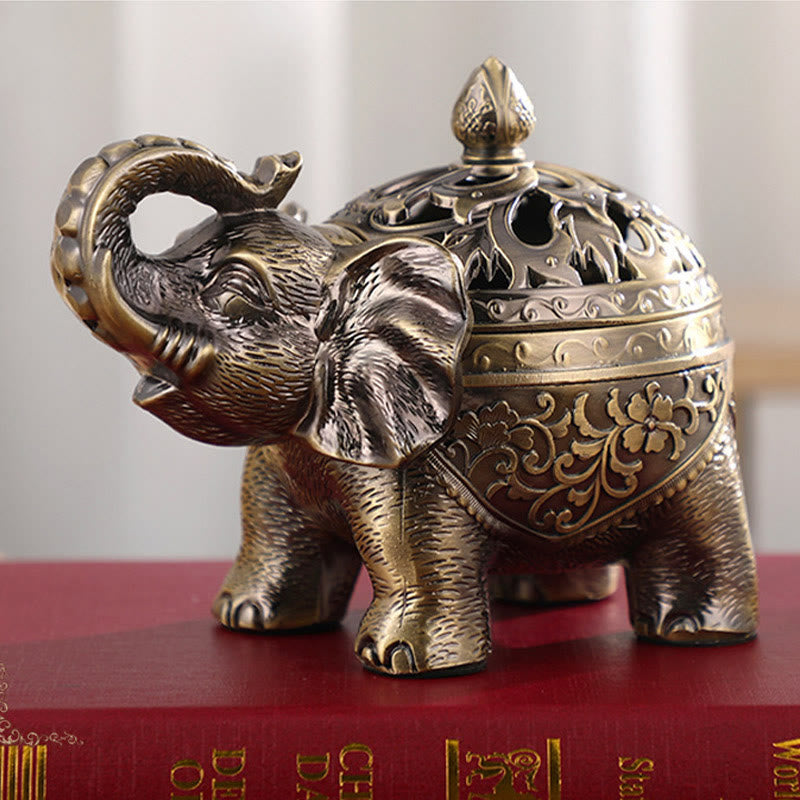 Nimara Ritual Elephant Alloy Incense Holder Home Decoration Incense Burner