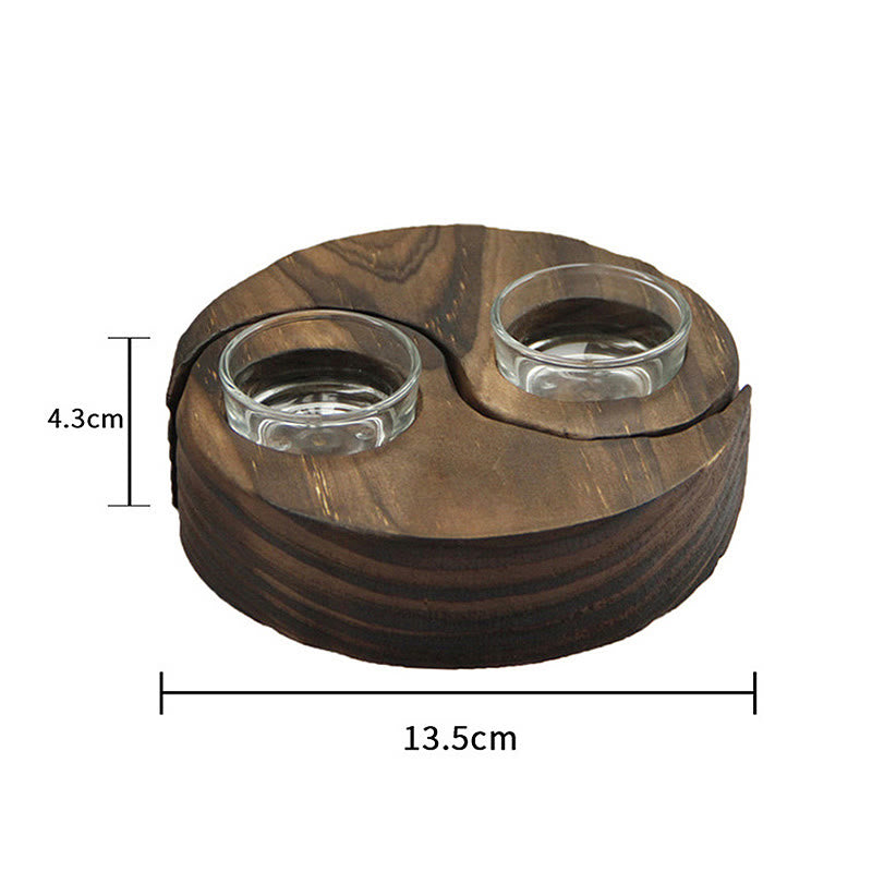 Nimara Ritual Yin Yang Wood Candle Holder Meditation Rituals Use Items