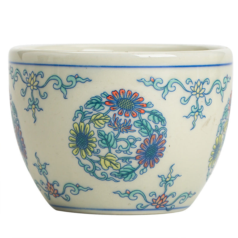 Nimara Ritual Koi Fish Arowana Peony Sunflower Ceramic Teacup Kung Fu Tea Cup 60ml