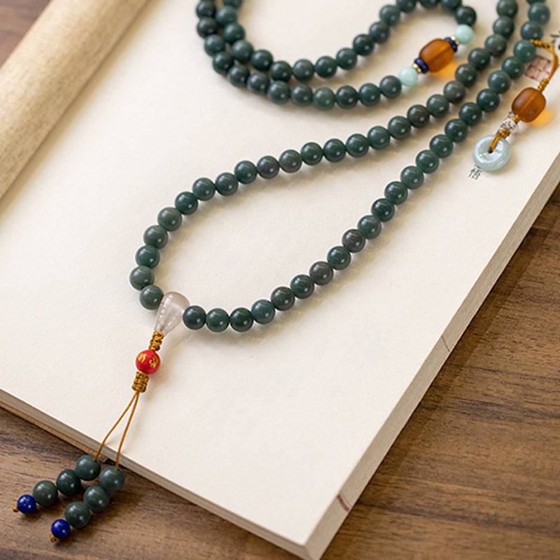 Nimara Ritual 108 Beads Bodhi Seed Blessing Meditation Bracelet Mala