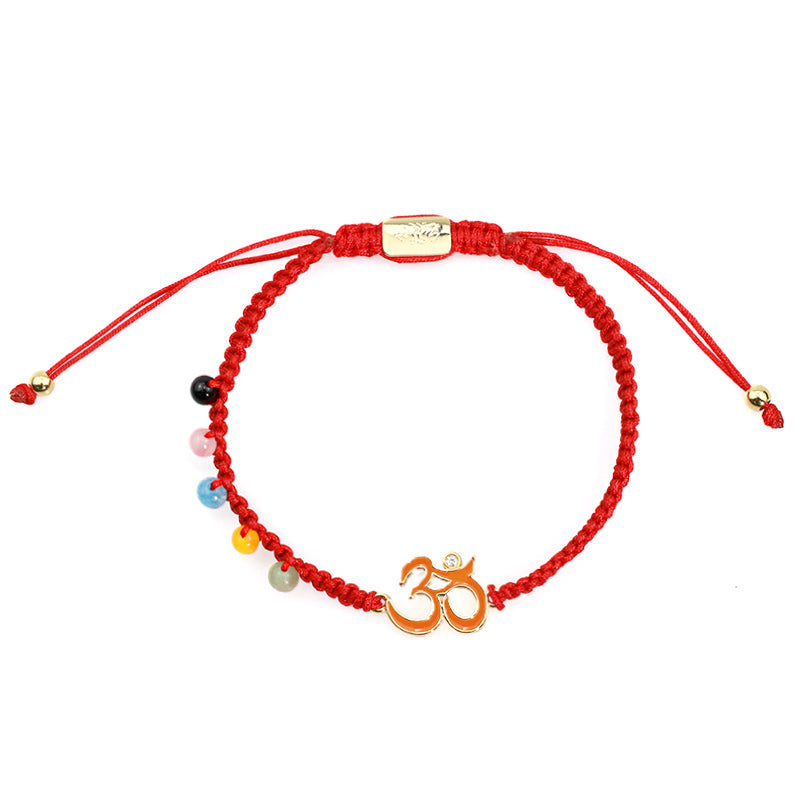 Nimara Ritual Tibetan Handmade OM Mindfulness Red String Bracelet