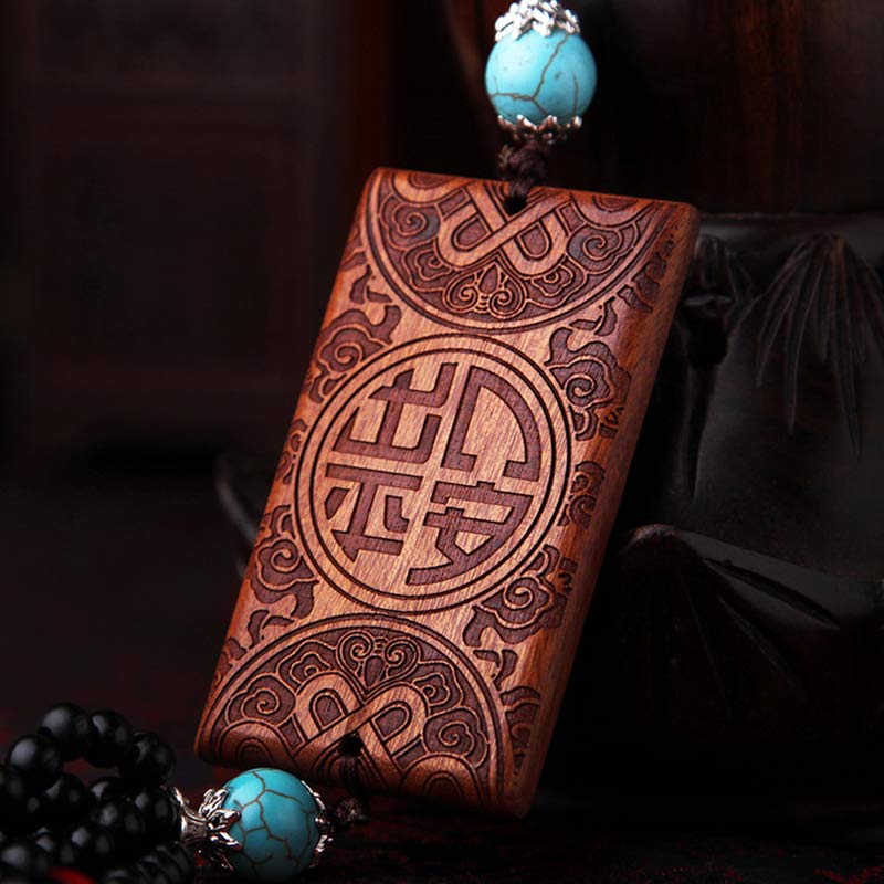 Nimara Ritual Tibetan Rosewood Boxwood Dragon Cure Courage Car Decoration