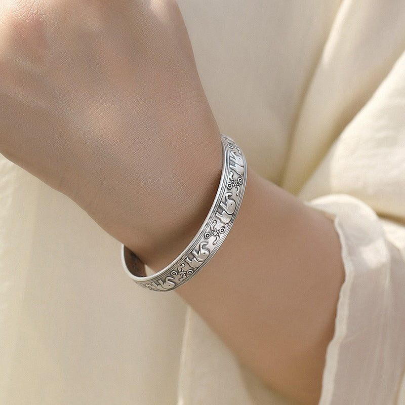 Nimara Ritual Elephant White Copper Strength Bracelet Bangle