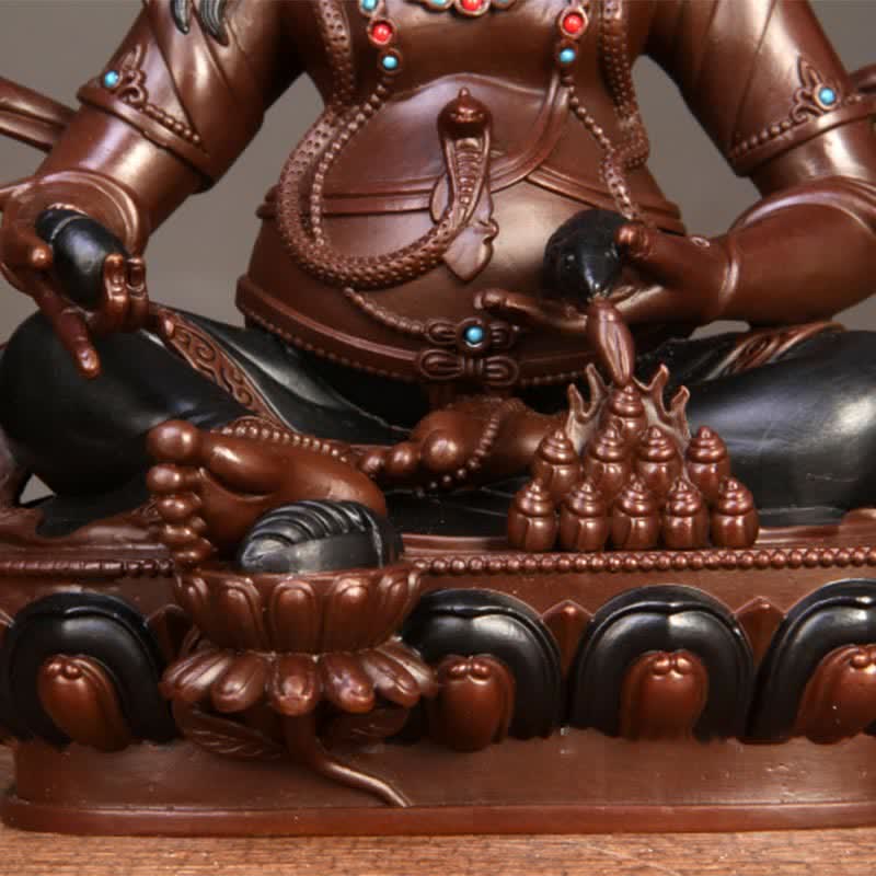 Nimara Ritual Yellow Jambhala Bodhisattva Figurine Compassion Copper Statue Home Office Decoration