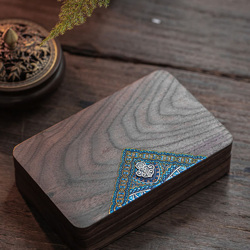 Nimara Ritual Vintage Handmade Black Walnut Wood Jewelry Storage Box Wooden Gift Box