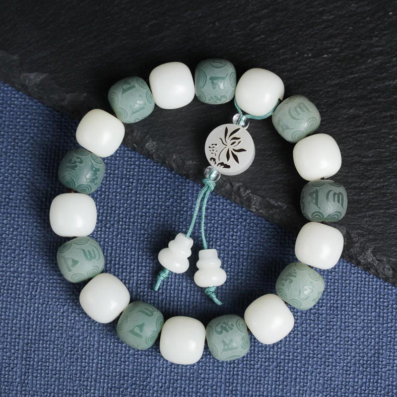 Nimara Ritual White Bodhi Six True Words Protection Bracelet