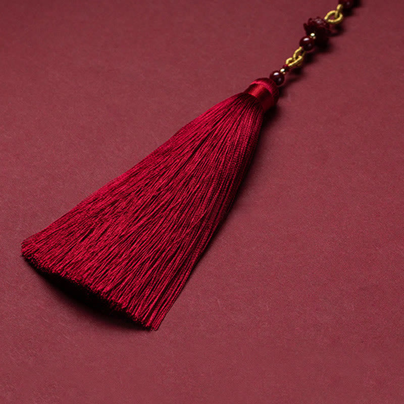 Nimara Ritual One's Luck Improves Design Patern Natural Cinnabar Lotus Blessing Car Hanging Decoration