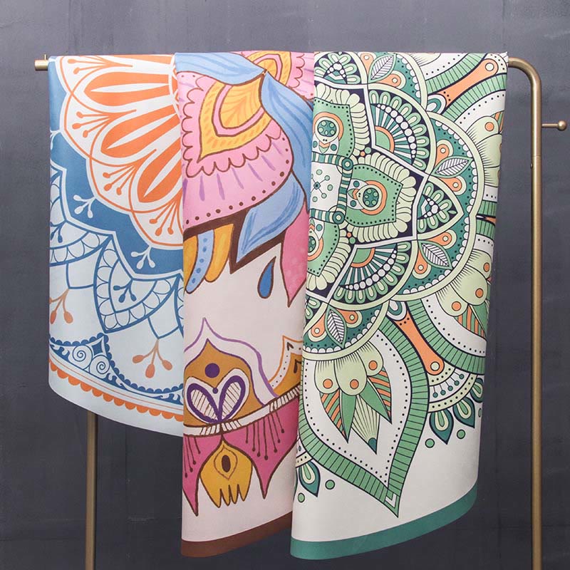 Nimara Ritual Tibetan Lotus Mandala Enlightenment Foldable Natural Rubber Yoga Mat Decoration