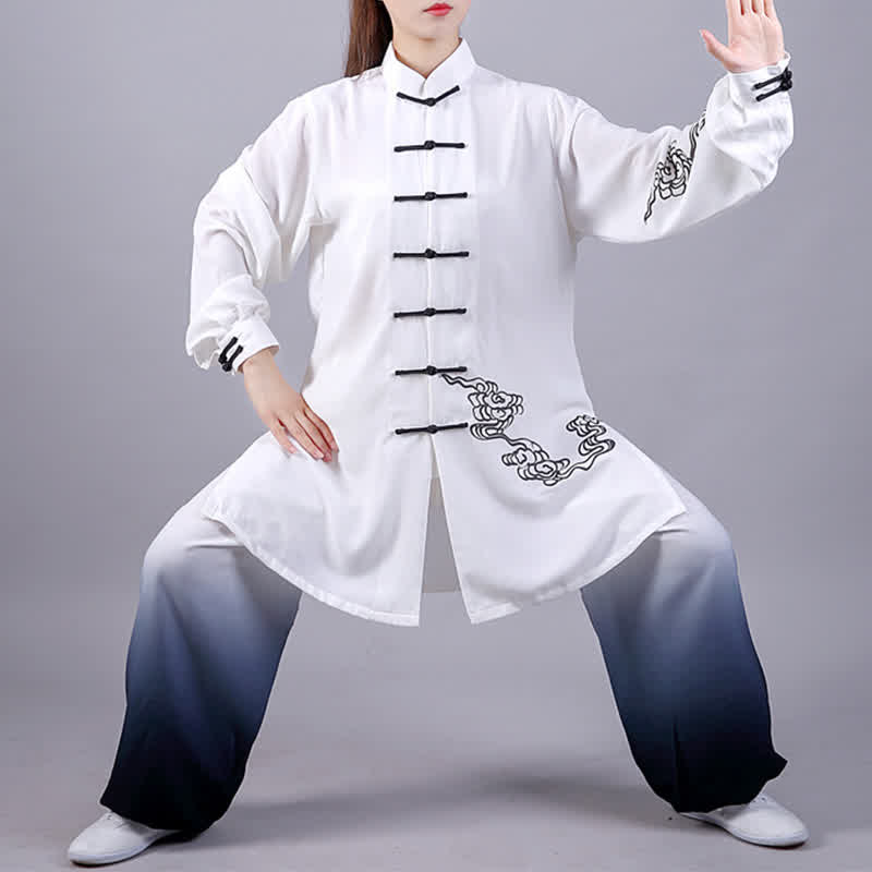 Nimara Ritual Auspicious Clouds Gradient Meditation Prayer Spiritual Zen Tai Chi Qigong Practice Women's Clothing Set