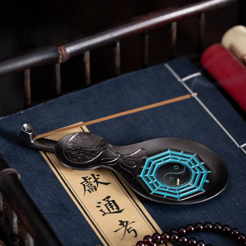 Nimara Ritual Gourd Yin Yang Bagua Copper Blessing Incense Burner Decoration