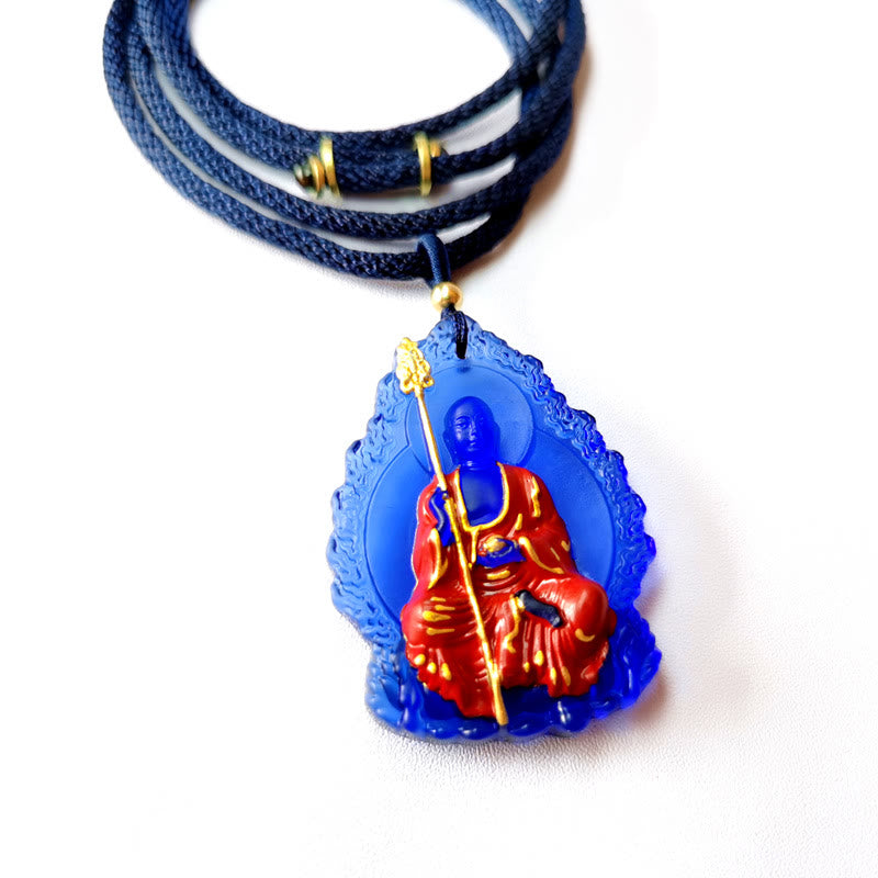 Nimara Ritual Ksitigarbha Buddha Liuli Crystal Compassion Amulet Necklace Pendant