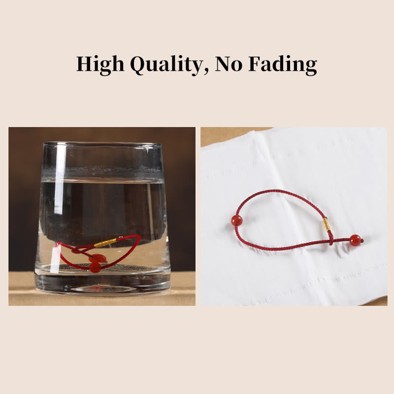 Nimara Ritual Natural Cinnabar Red Agate Blessing Red String Bracelet