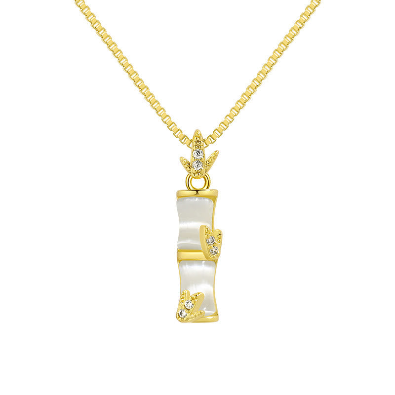 Nimara Ritual Chalcedony Bamboo Pattern Harmony Necklace Pendant