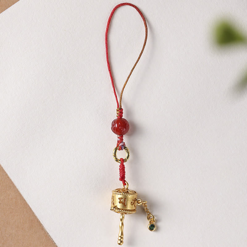 Nimara Ritual Tibetan Om Mani Padme Hum Prayer Wheel Amulet Charm Protection Phone Hanging Decoration