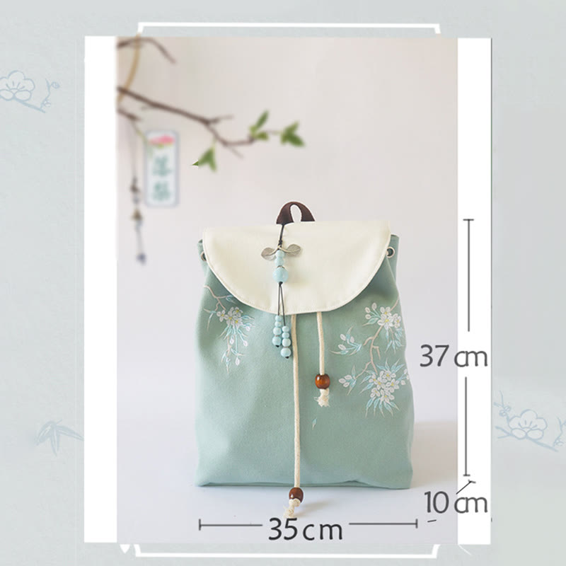 Nimara Ritual Handmade Embroidered Large Capacity Canvas Backpack