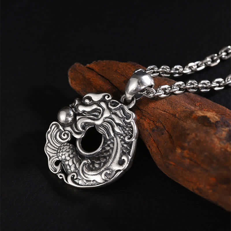 Nimara Ritual Koi Fish Dragon Peace Buckle Wealth Necklace Pendant