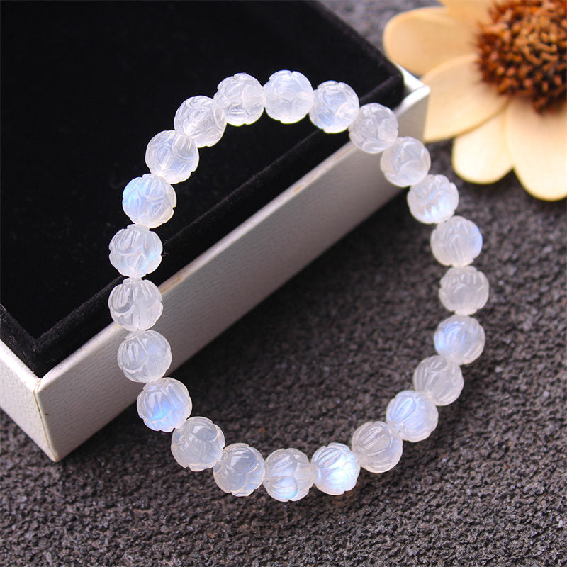 Nimara Ritual Natural Moonstone Lotus Love Bracelet