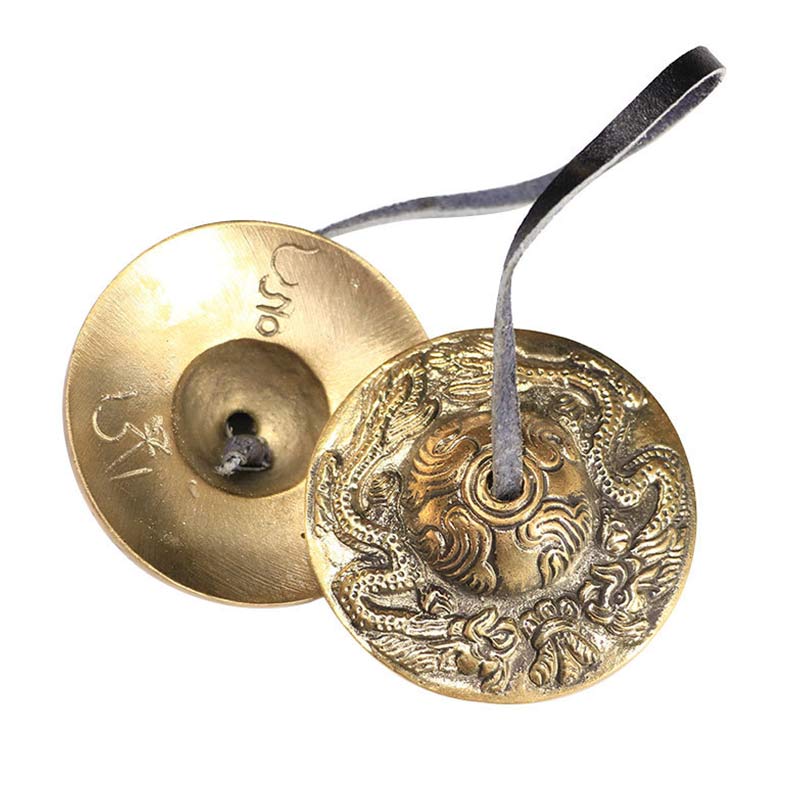 Nimara Ritual Tibetan Tingsha Bell Six True Words Dragon Copper Balance Decoration With Bag