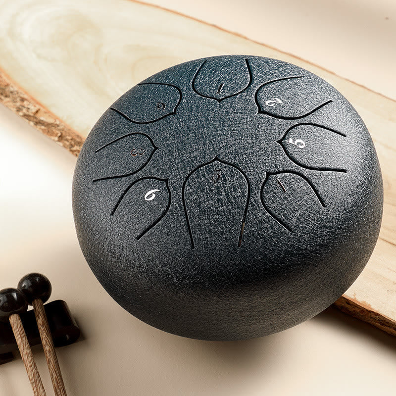 Nimara Ritual Steel Tongue Drum Sound Healing Meditation Lotus Pattern Drum Kit 8 Note 6 Inch Percussion Instrument