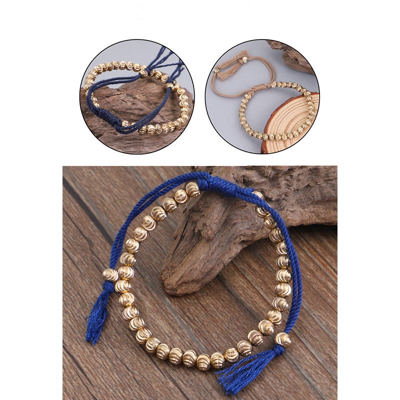 Nimara Ritual Tibetan Handmade Copper Bead Luck String Bracelet