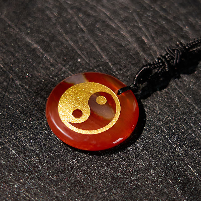 Nimara Ritual Various Crystal Amethyst Tiger Eye Green Aventurine Yin Yang Spiritual Necklace Pendant