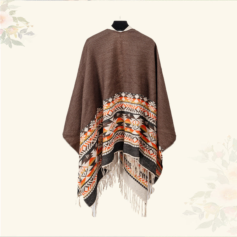 Nimara Ritual Tibetan Shawl Colorful Geometry Winter Cozy Travel Scarf Wrap