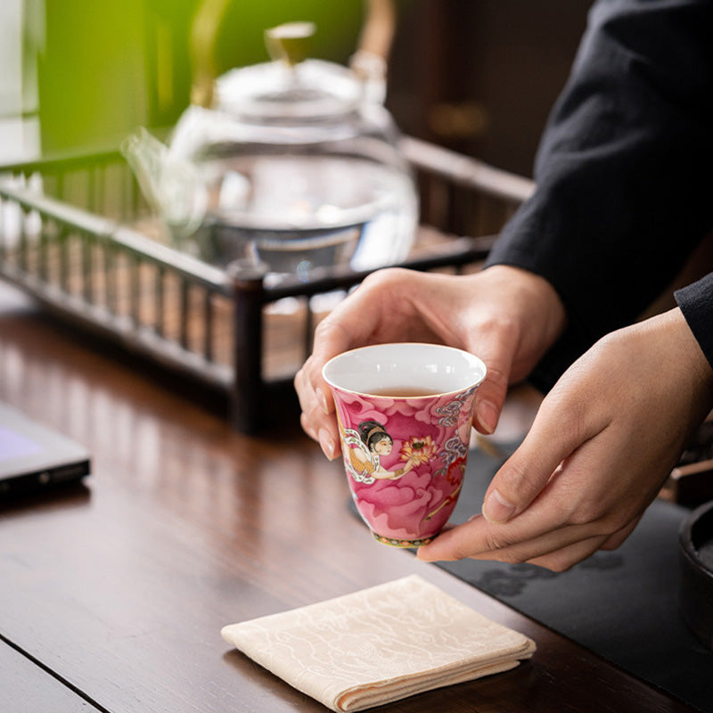 Nimara Ritual Dunhuang Color Flying Apsaras Teacup Kung Fu Tea Cup